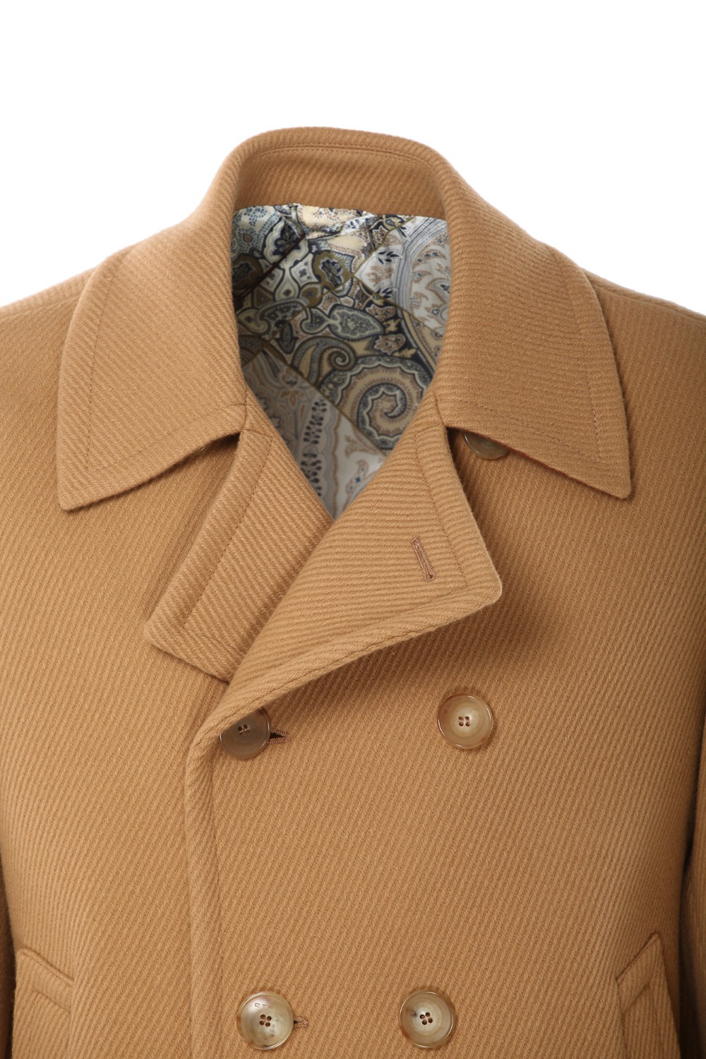 shop ETRO  Giaccone: Etro peacoat in lana.
Vestibilità regular.
Chiusura doppiopetto con bottoni.
Collo a revers.
Tasche laterali.
Bottoni in corno.
Spacco posteriore.
Composizione: 80% lana, 20% poliammide. 
Made in Serbia.. 0042 99TUB17-M0842 number 6120159